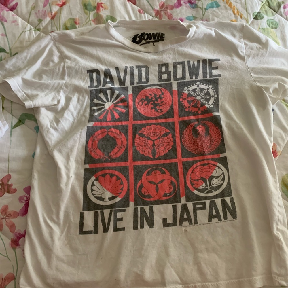 Vintage David Bowie t-shirt.  Live in Japan.